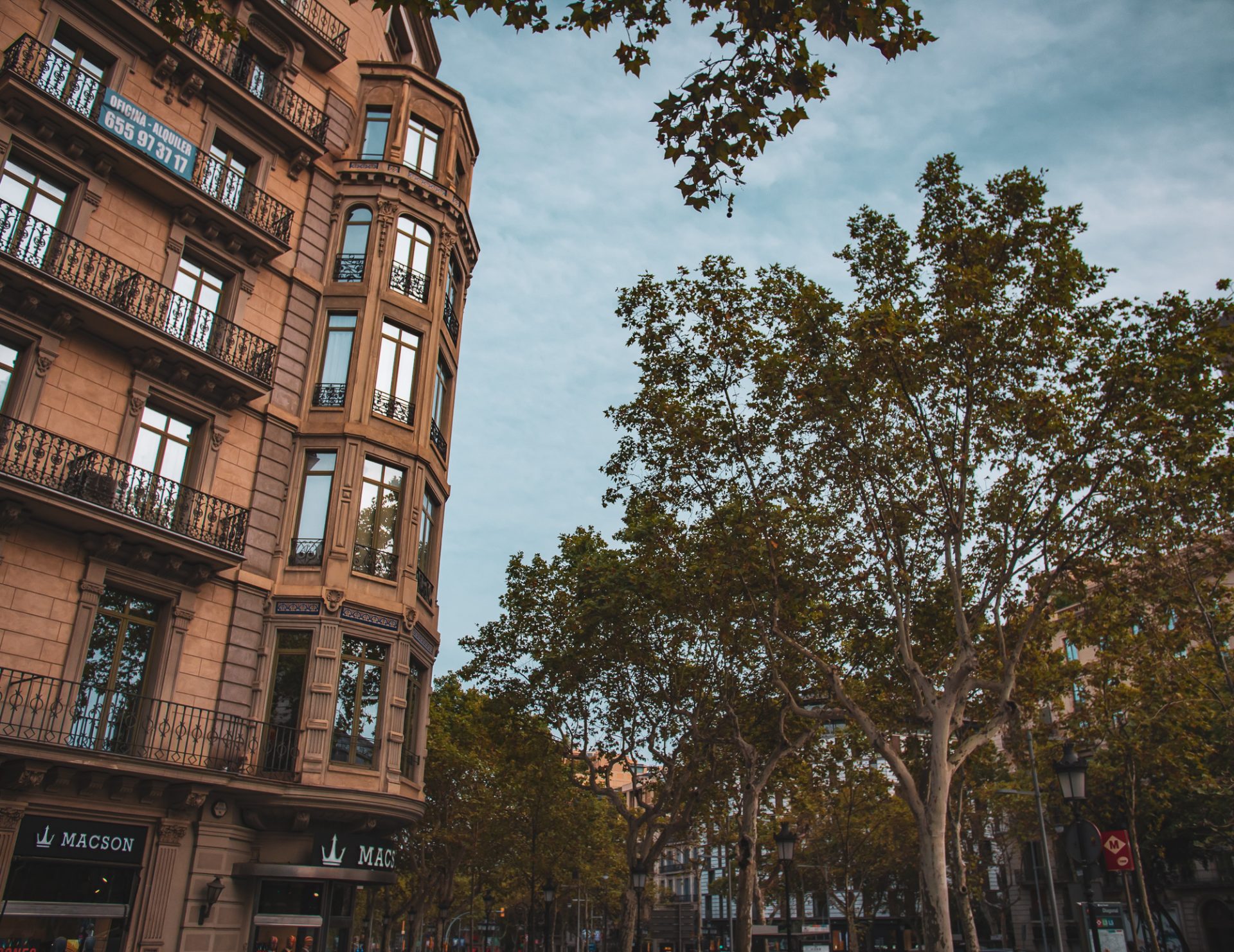 Car Parking Passeig de Gràcia in Barcelona, Catalunya, Spain.